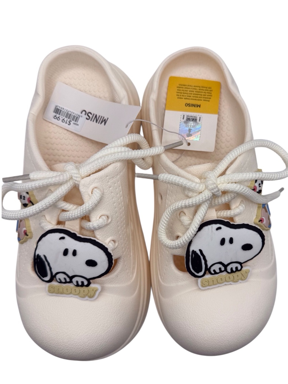 Peanuts Snoopy slip on platform lace up clog women’s size US 9/EU 39-40 NWT